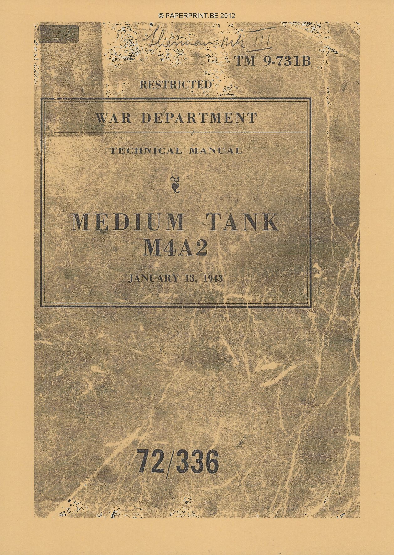 TM 9-731B US MEDIUM TANK M4A2